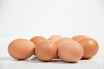 shall raw eggs On White Background.