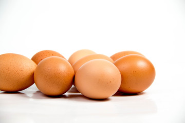 shall raw eggs On White Background.