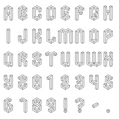 Isometric Alphabet and Numbers - 82320435