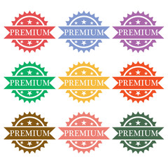 Premium badge color. vector