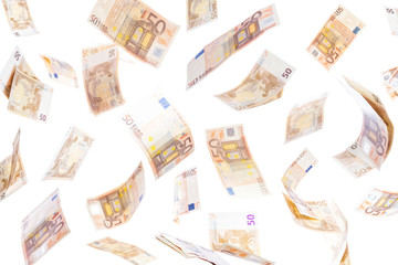 Fifty euro notes flying - 82321614