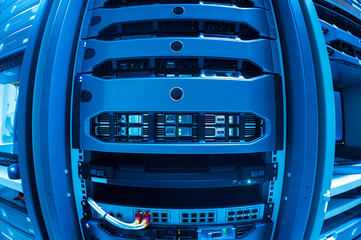 Network servers in data room .