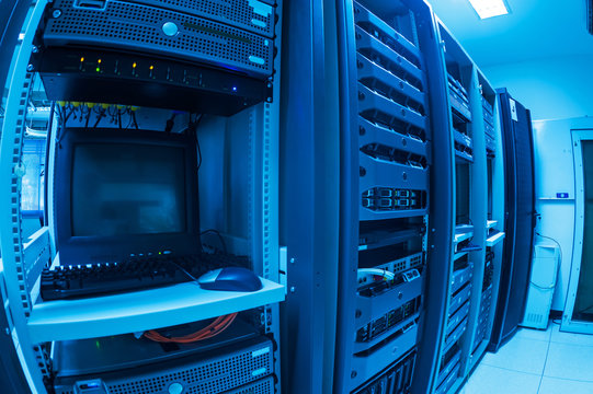 Network servers in data room .