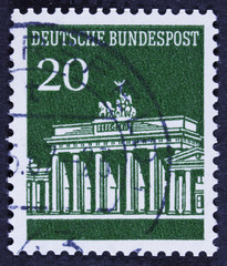 A stamp printed in Germany shows Brandenburg Gate, Berlin