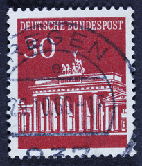 A stamp printed in Germany shows Brandenburg Gate, Berlin