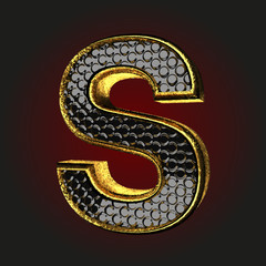 s black letter with gold