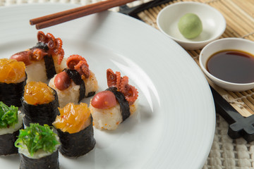 Japanese tasty sushi set