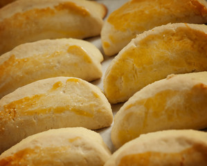 traditional Russian cuisine homemade biscuits with cheese, selec