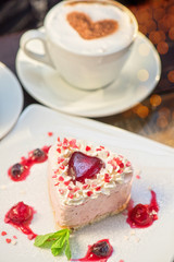 heart-shaped valentine cake