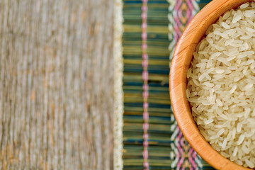 Isolated bowl with brown rice