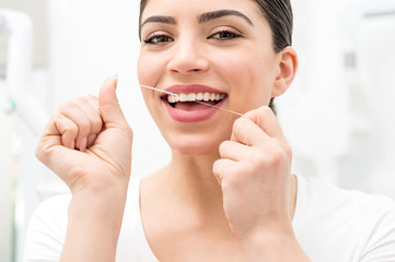 Floss its help me to care my teeth.