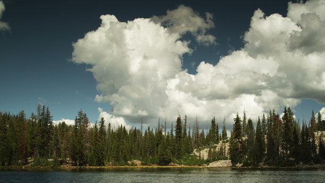 T/L WS Cloud over lake, Uinta Mountains, Utah, USA