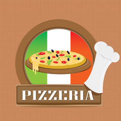 Pizza Label or Poster - Design Template.