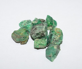 Emerald rough gemstones