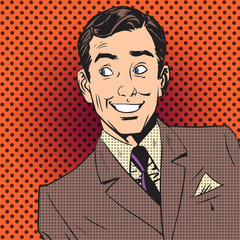 happy man smiling businessman entertainer artist pop art comics