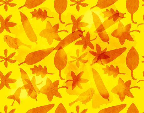 Seamless background pattern of various shapes, cut out of paper
