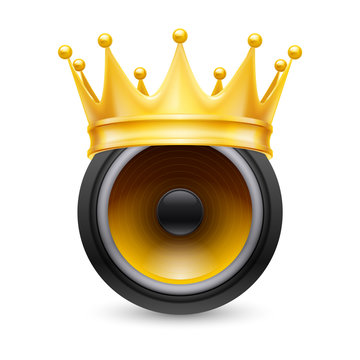 Gold crown on a musical dynamics