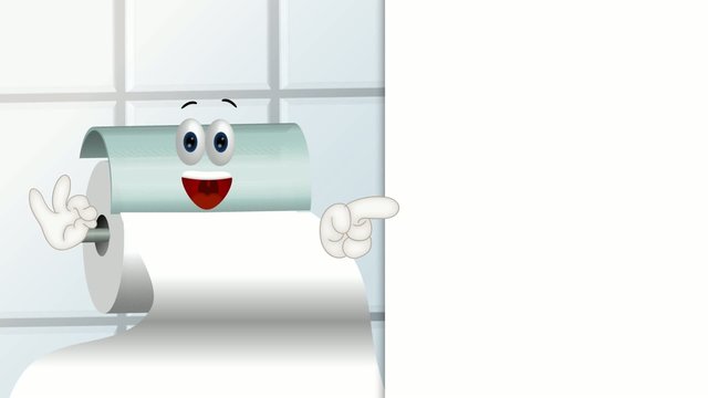 Funny toilet paper cartoon comic illustration note