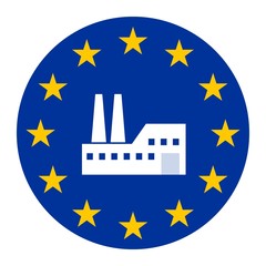 Usine dans un drapeau européen