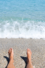 young man on the seashore