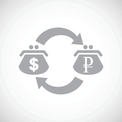 Dollar rouble exchange black icon
