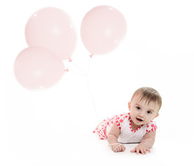 Fototapeta na wymiar cute little baby child balloon