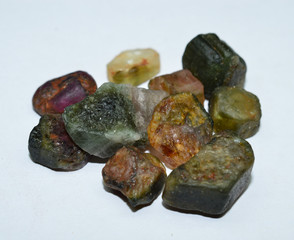 Tourmaline rough gemstones