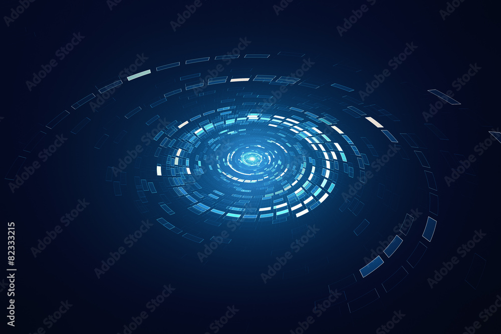 Wall mural 3d rotating circular elements background