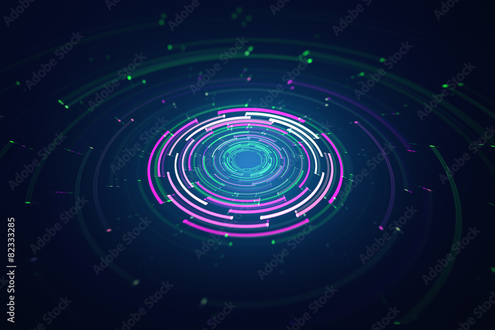 Wall mural 3d rotating circular elements background