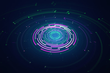 3D rotating circular elements background