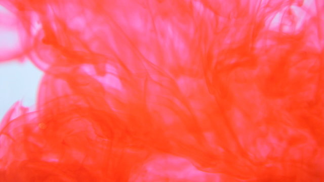 red ink dissolve slowly in clear water
