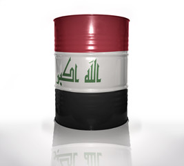 barrel with iraqi flag