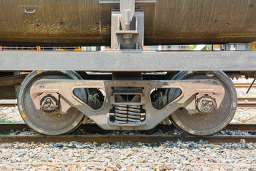 Fototapeta na wymiar twin wheel of the train