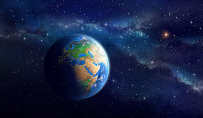 Obraz na płótnie Canvas Planet Earth in deep space