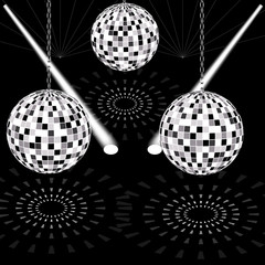 disco ball on the dance floor with lights and lasers