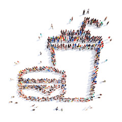 people in the form of a burger and  drink.