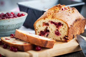 Delicious fresh homemade cranberry loaf
