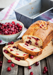 Delicious fresh homemade cranberry loaf