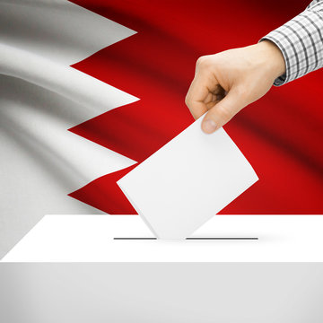 Ballot box with national flag on background - Bahrain