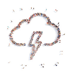 People in the form of clouds.