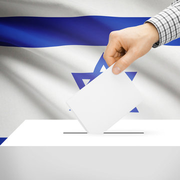 Ballot box with national flag on background - Israel