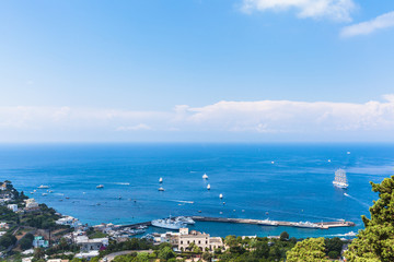 View of Mediterranean Sea on Capri island