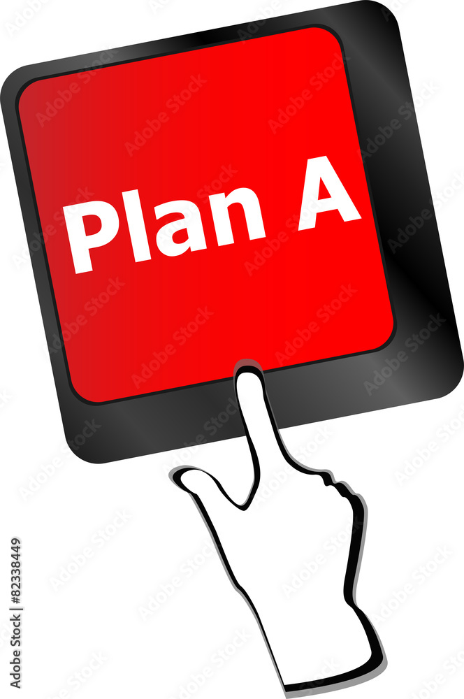 Poster plan a key on computer keyboard - internet business vector