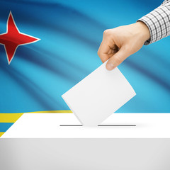 Ballot box with national flag on background - Aruba