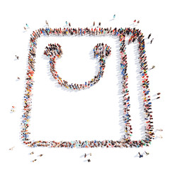 people in the form of a paper bag.