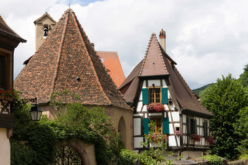 Fototapeta na wymiar Houses in Kaysersberg, Alsace, France