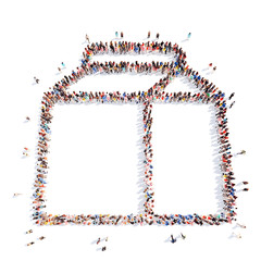 people in the form of a paper bag.