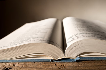 open bible, shallow depth of field