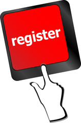 Closeup of register key in a modern keyboard vector