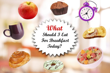 Breakfast dishes in collage